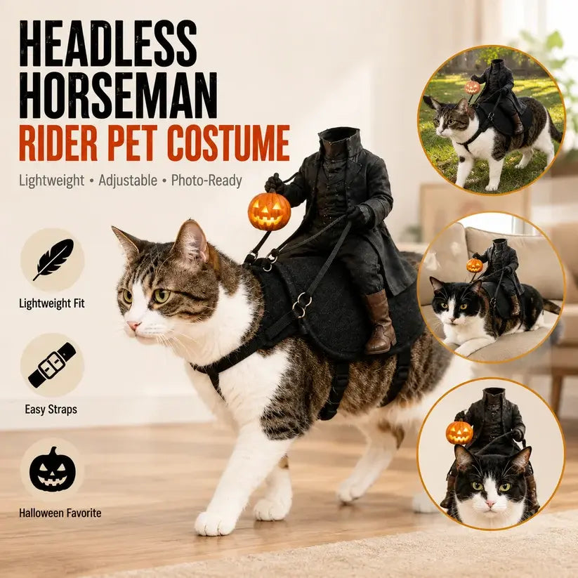 😺Headless Horseman Pet Halloween Costume🎃