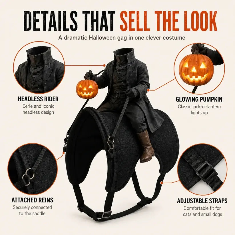 😺Headless Horseman Pet Halloween Costume🎃