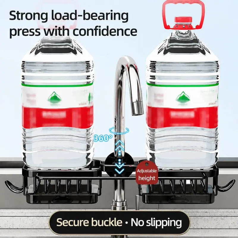 Hanging Faucet Drain Rack with Drip Tray Stainless Steel